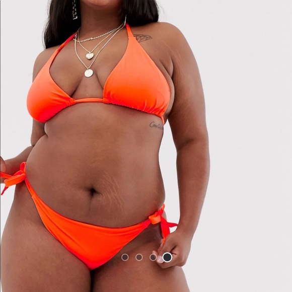 orange plus size bikini